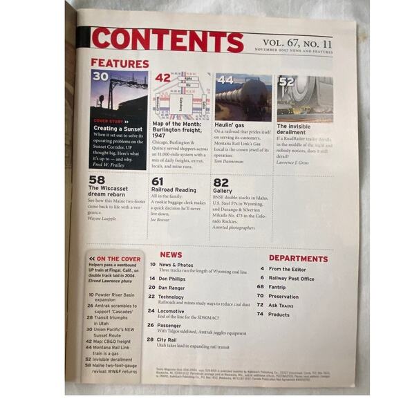 Lot 4 Trains Sept Oct Nov Dec 2007 Magazine Special Holiday Issue Railroad - Picture 8 of 11